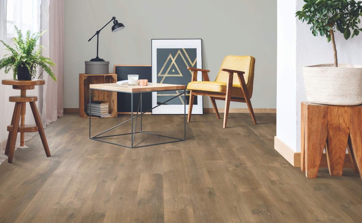 Laminate floors in a mid century modern home